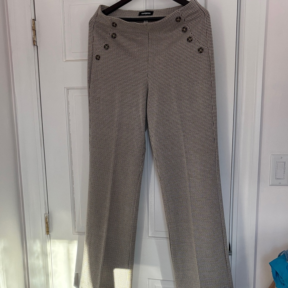 Express Black and White Wide Leg Pants